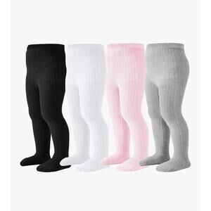Mini angel Baby Tights Cotton Warm Tights Pink/White/Gray/Black 4pk XS 3-6 M